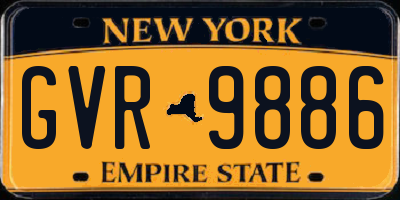 NY license plate GVR9886
