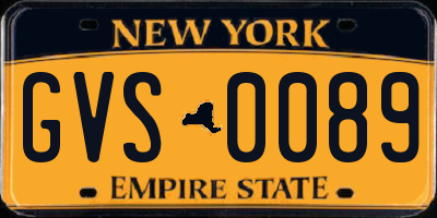 NY license plate GVS0089