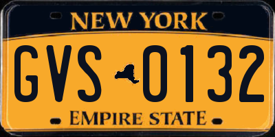 NY license plate GVS0132