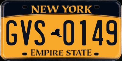 NY license plate GVS0149