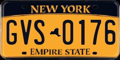 NY license plate GVS0176