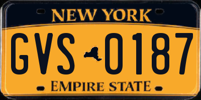 NY license plate GVS0187