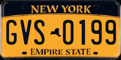NY license plate GVS0199