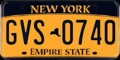 NY license plate GVS0740