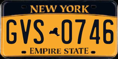 NY license plate GVS0746