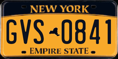 NY license plate GVS0841