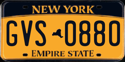 NY license plate GVS0880
