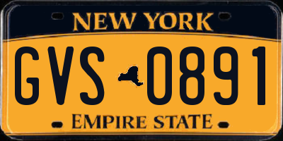 NY license plate GVS0891