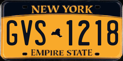 NY license plate GVS1218