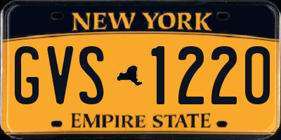NY license plate GVS1220