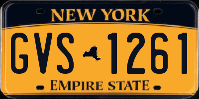 NY license plate GVS1261