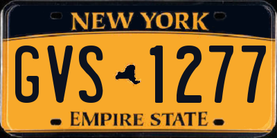 NY license plate GVS1277