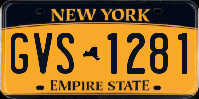 NY license plate GVS1281