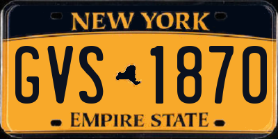 NY license plate GVS1870