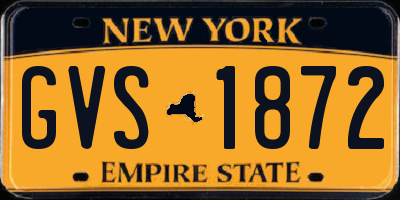 NY license plate GVS1872