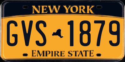 NY license plate GVS1879