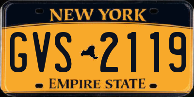 NY license plate GVS2119