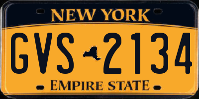 NY license plate GVS2134