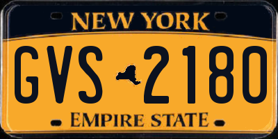 NY license plate GVS2180