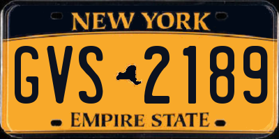 NY license plate GVS2189