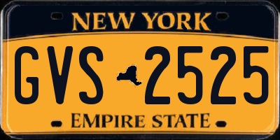 NY license plate GVS2525