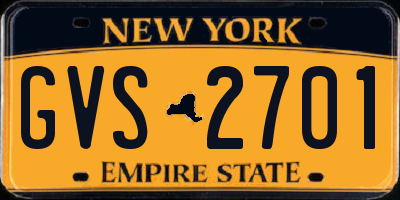 NY license plate GVS2701