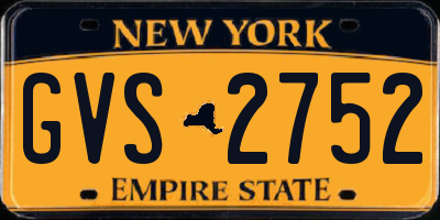 NY license plate GVS2752