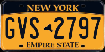 NY license plate GVS2797
