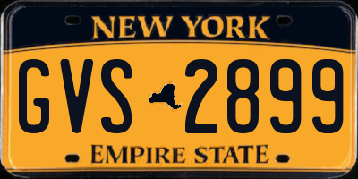 NY license plate GVS2899