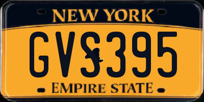 NY license plate GVS395