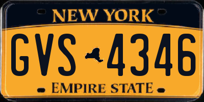 NY license plate GVS4346
