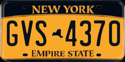 NY license plate GVS4370