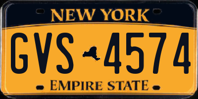 NY license plate GVS4574