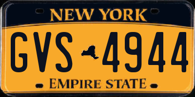 NY license plate GVS4944
