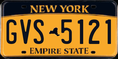 NY license plate GVS5121