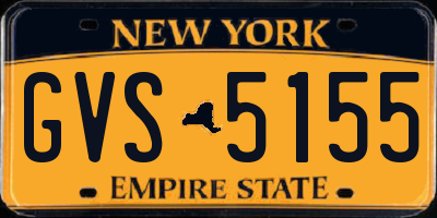 NY license plate GVS5155