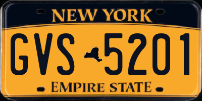 NY license plate GVS5201