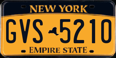 NY license plate GVS5210