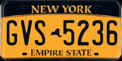NY license plate GVS5236
