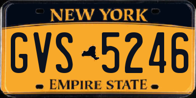 NY license plate GVS5246