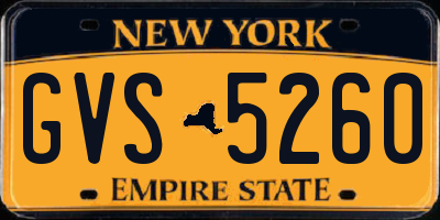 NY license plate GVS5260