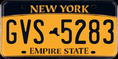 NY license plate GVS5283