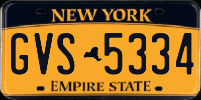 NY license plate GVS5334