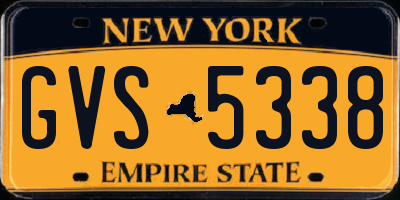 NY license plate GVS5338
