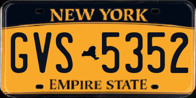 NY license plate GVS5352