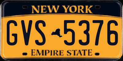 NY license plate GVS5376