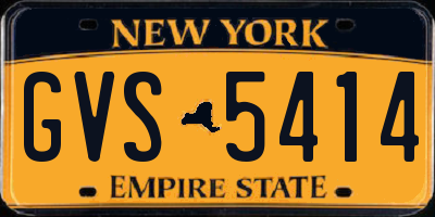 NY license plate GVS5414