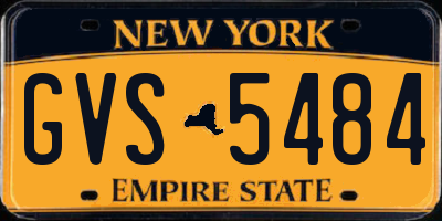 NY license plate GVS5484