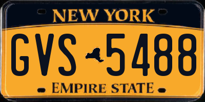 NY license plate GVS5488