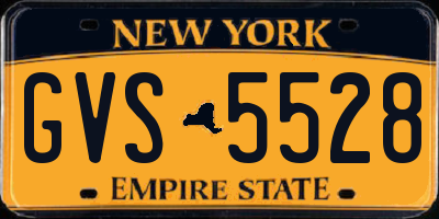 NY license plate GVS5528